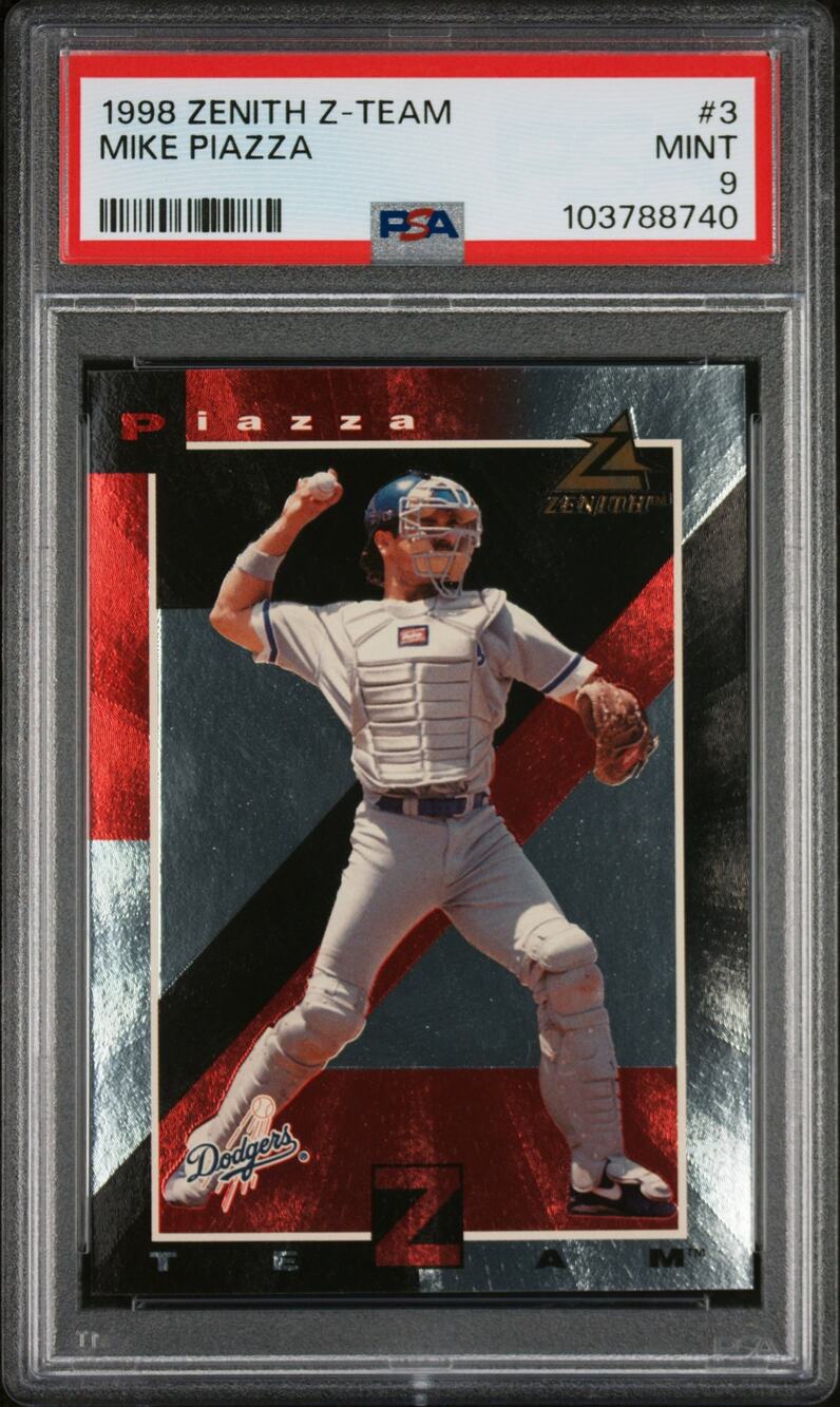 1998 Zenith Z-Team #3 Mike Piazza PSA 9 Mint Los Angeles Dodgers - Pop 2